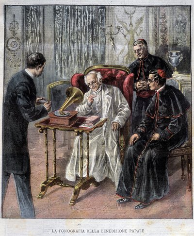 Il fonografo della benedizione di Papa Leone XIII - in "La Tribuna Illustrata" del 29 marzo da Italian School
