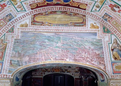 Le strade di Roma, durante il regno di Papa Sisto V da Italian School