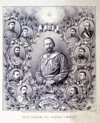 Lo Staff del Generale Garibaldi, illustrazione da La Storia d
