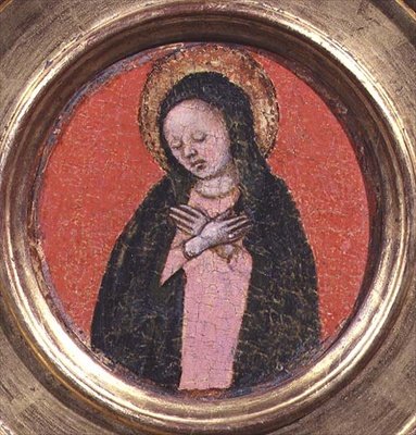 La Vergine Maria, lato destro di un trittico (pannello) da Italian School