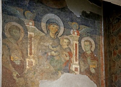 La Vergine e il Bambino tra San Cosma e San Damiano da Italian School