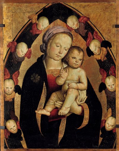 La Vergine col Bambino circondata da cherubini Pala d