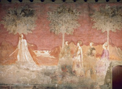 Il gioco della palla, scena dal ciclo dei Giochi, ca 1445-1450, affresco, Palazzo Borromeo, Milano, Lombardia, Italia da Italian School