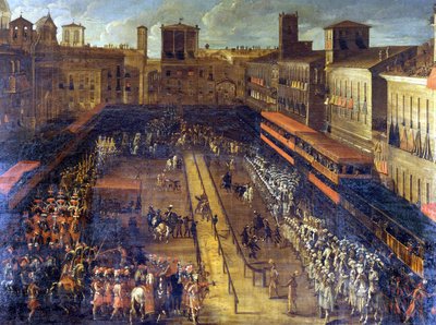 La giostra del grano saraceno in Piazza Navona (Roma) il 25/02/1634. da Italian School