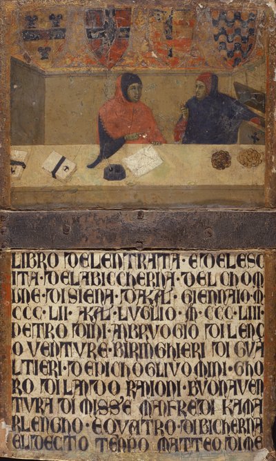 Il ciambellano e uno scrittore nel loro ufficio da Italian School