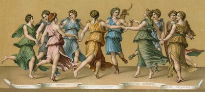 La danza di Apollo con le Muse da Italian School