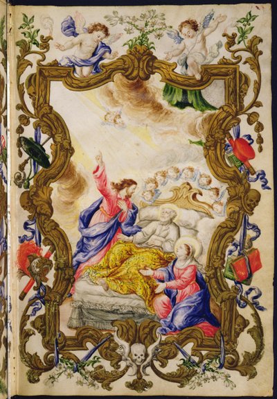 La buona morte del cristiano, da una Mariegola della confraternita della Buona Morte, c.1712-14 da Italian School