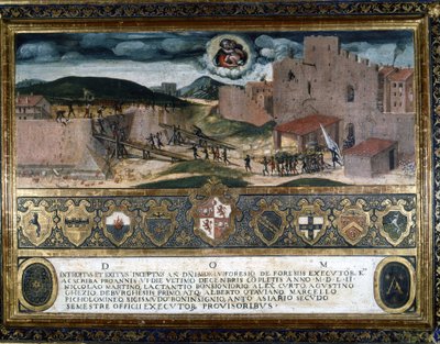 Gli abitanti di Siena distruggono la fortezza costruita dagli spagnoli di Carlo V. 1552. da Italian School