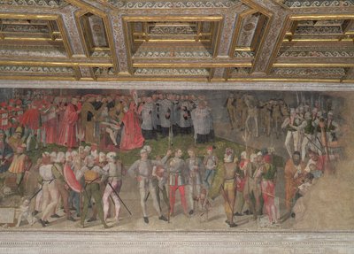 Il giuramento di fedeltà al primo capitano Luigi Gonzaga nel 1328 da Italian School