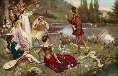 Il racconto di una delle storie del Decameron da Italian School