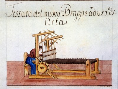 La tessitura della lana. 1807. Archivio di Stato di Milano da Italian School