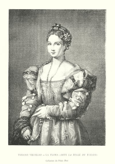 La Flora, detta La Bella del Tiziano, Collezione del Palazzo Pitti (incisione) da Italian School