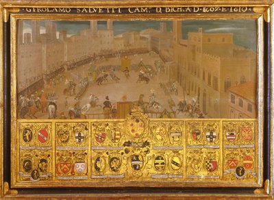 Torneo in Piazza del Campo, Siena, 1607-10 da Italian School