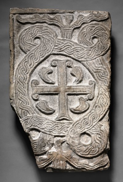 Pannello di transenna con una croce, lombardo, 700-800 da Italian School