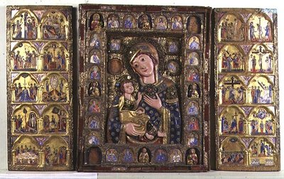 Trittico della Madonna e Bambino con Evangelisti, Profeti e scene della Vita di Cristo da Italian School
