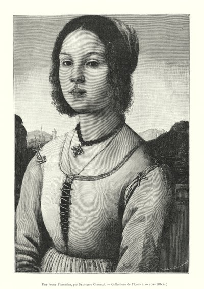 Una giovane fiorentina, di Francesco Granacci, Collezioni di Firenze, Gli Uffizi da Italian School