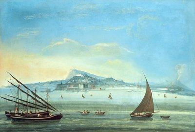 Veduta di Napoli (gouache su pannello) da Italian School