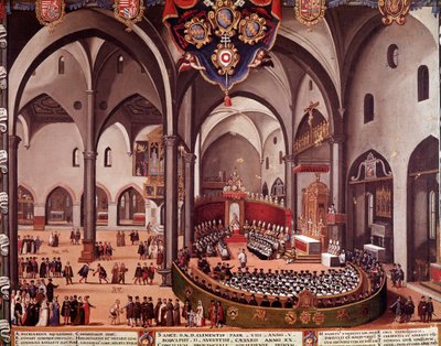 Vista del Concilio di Aquileia nel 1596 da Italian School