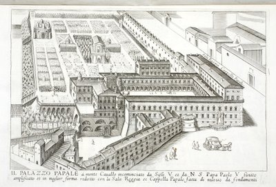 Veduta del Palazzo Papale al Monte Cavallo da Italian School