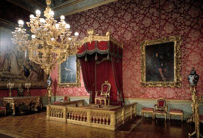 Vista della Sala del Trono o Sala dei Ciambellani Appartamenti Reali, Palazzo Pitti, Firenze Italia da Italian School