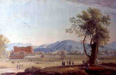 Vista della villa e del parco da Italian School