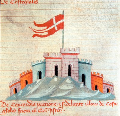 Veduta del castello di Castiglione in Toscana (Miniatura dal 