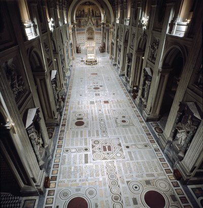 Vista della navata centrale della Basilica di San Giovanni in Laterano da Italian School