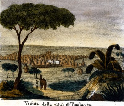 Veduta della città di Timbuktu in Mali nel XIX secolo da Italian School