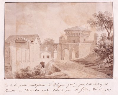 Veduta della porta di Castiglione a Bologna, inciso da S.A.I. dopo Busatti, dicembre 1814 da Italian School