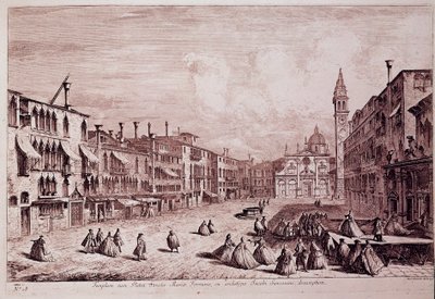Veduta della piazza della chiesa di Santa Maria Formosa a Venezia da Italian School