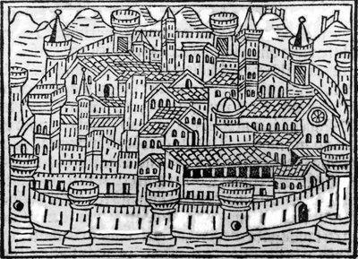 Città murata da Supplementum Chronicarum di Giacomo Filippo Foresti, 1506 da Italian School