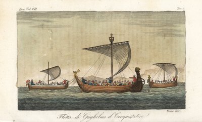 La flotta di navi da guerra di Guglielmo il Conquistatore da Italian School