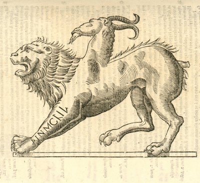 illustrazione di Monstrosae cuiusdam Chimaerae dalla Storia dei Mostri di Aldrovandi, 1642 da Italian School