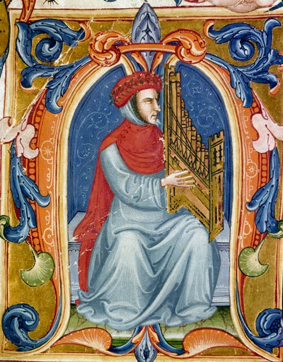Ritratto di Francesco Landini che suona l