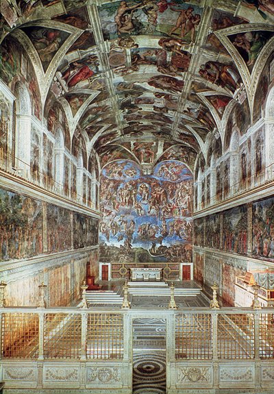 Vista interna della Cappella Sistina (prima del restauro) da Italian School Italian School