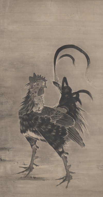 Galli, gallina e pulcini, sinistra di una coppia, 1795 da Ito Jakuchu