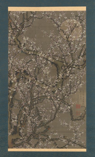 Fiori di pruno bianco e luna da Ito Jakuchu
