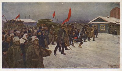 Dimostrazione di soldati e operai durante la Rivoluzione di Febbraio del 1917 in Russia da Ivan Alexeyevich (after) Vladimirov