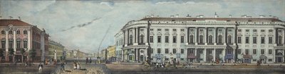 Il Ponte della Polizia con il Palazzo Stroganov. Dalla panoramica della Prospettiva Nevsky, 1830 da Ivan Alexeyevich Ivanov