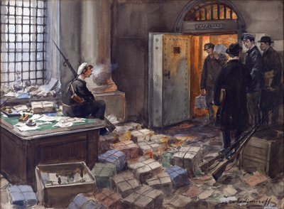 Confisca di obbligazioni nella Banca Wawelberg a Pietrogrado di Vladimirov, Ivan Alexeyevich (1869-1947) da Ivan Alexeyevich Vladimirov