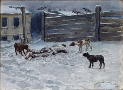 Morto di fame (Disegnato dalla natura) di Vladimirov, Ivan Alexeyevich (1869-1947) da Ivan Alexeyevich Vladimirov