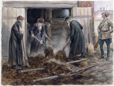 Il clero russo spalando il fieno (dalla serie di acquerelli Rivoluzione russa) da Ivan Alexeyevich Vladimirov