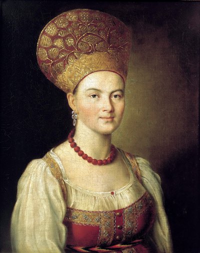 Ritratto femminile in abito russo, 1784 da Ivan Argunov