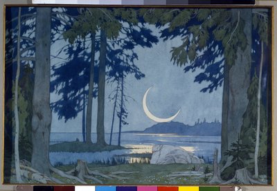 Chiaro di luna sul lago Ilmen da Ivan Yakovlevich Bilibin