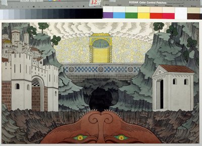 Disegno preparatorio per la pièce "Il miracolo di Teofilo" di Rutebeuf da Ivan Yakovlevich Bilibin