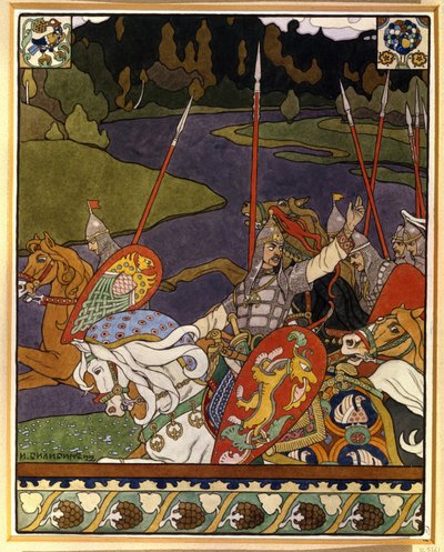 Volga Svyatoslavich e il suo esercito da Ivan Yakovlevich Bilibin