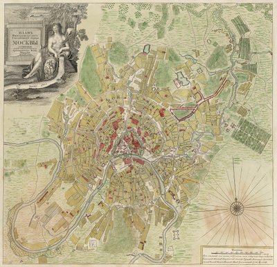 Mappa di Mosca, 1739 da Ivan Fyodorovich Michurin