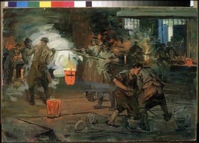 Operai in una fonderia da Ivan Georgievich Drozdov