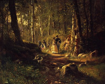 Passeggiata in una foresta da Ivan Ivanovich Shishkin