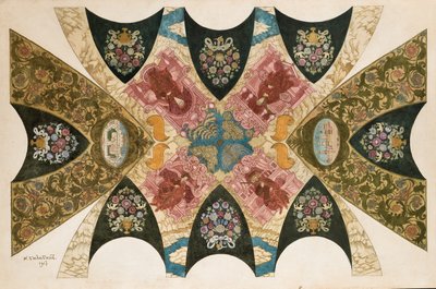 Un design originale per un murale sul soffitto per la Banca di Stato a Nizhny-Novgorod da Ivan Yakovlevich Bilibin